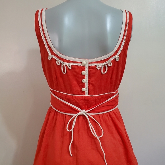 Anthropologie x Floreat Red with Purple A Line Dress Size 8 - Picture 8 of 15